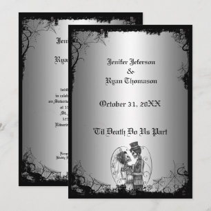 convite de casamento de halloween
