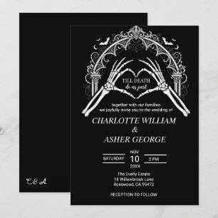 Convite de Casamento de Halloween com Arco de Esqu