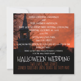 Convite de Casamento de Halloween da Igreja Assust