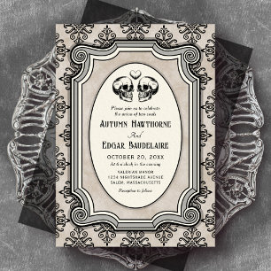 Convite de casamento de Halloween gótico