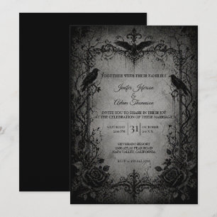 Convite de casamento de Halloween Vampire Gothic