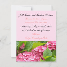 Convite de Casamento de Hortênsia Rosa Elegante