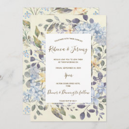 convite de casamento de hydrangea floral azul-aqua