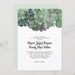 Convite de Casamento de Hydrangea Floral Verde