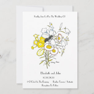 Convite De Casamento De Ilustração De Vintagem Whi