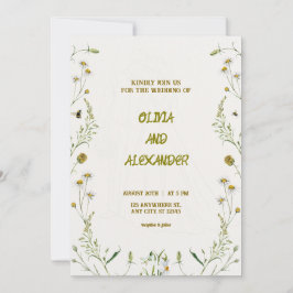 Convite De Casamento De Ilustração Por Aquarela Fl