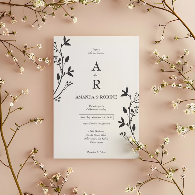Convite de Casamento de Iniciais Minimalistas (Criador carregado)