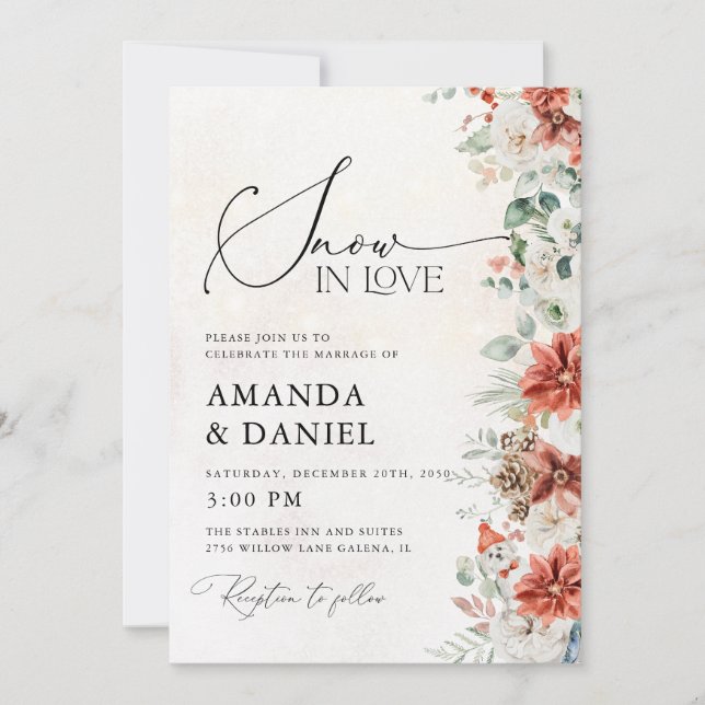 Convite de Casamento de Inverno (Frente)