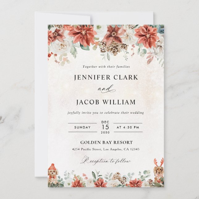 Convite de Casamento de Inverno (Frente)