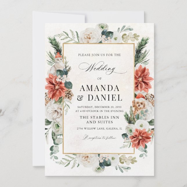 Convite de Casamento de Inverno (Frente)
