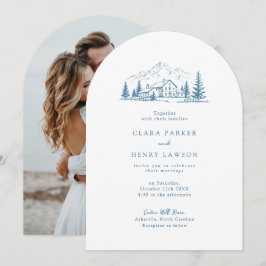 Convite de Casamento de Inverno Blue Mountain Pine