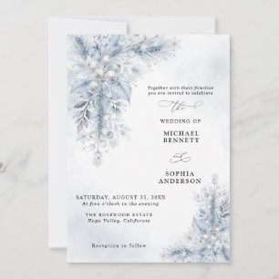 Convite de Casamento de Inverno com Frutas Brancas