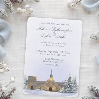 Convite de Casamento de Inverno da Capela de Pedra