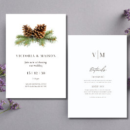 Convite de Casamento de Inverno Minimalista Natal