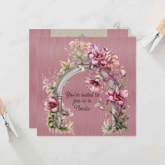 Convite de Casamento de Inverno na Flórida (Frente/Verso In Situ)