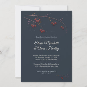 Convite de Casamento de Inverno Rosa Mosqueta Gead