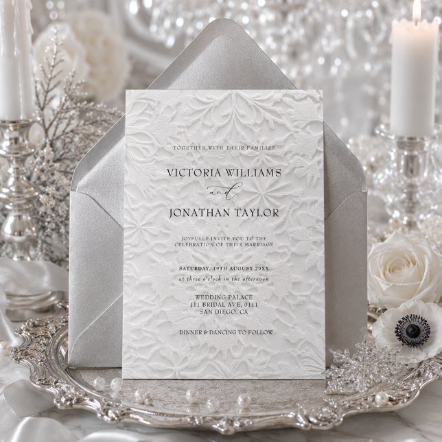 Convite de Casamento de Inverno Simples e Elegante (Criador carregado)