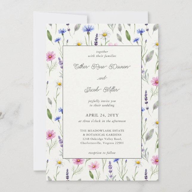 Convite de Casamento de Jardim Botânico de Flores  (Frente)