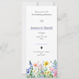 Convite de casamento de jardim de cores multiflora