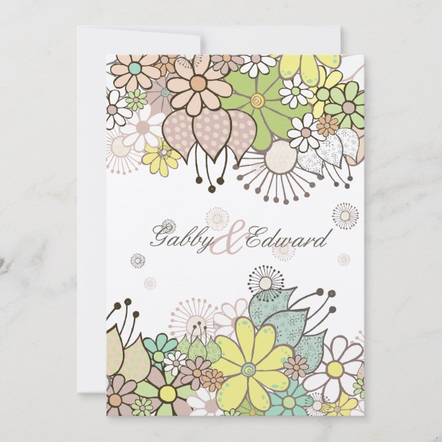 Convite de casamento de Jardim de Flor Natural Sua (Frente)