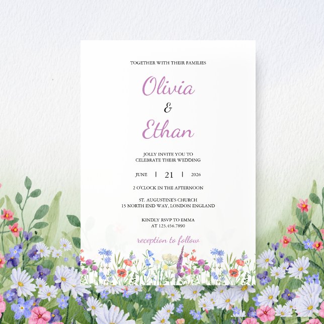 Convite de Casamento de Jardim de Flores Silvestre (Criador carregado)