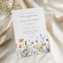 Convite de Casamento de Jardim de Flores Silvestre