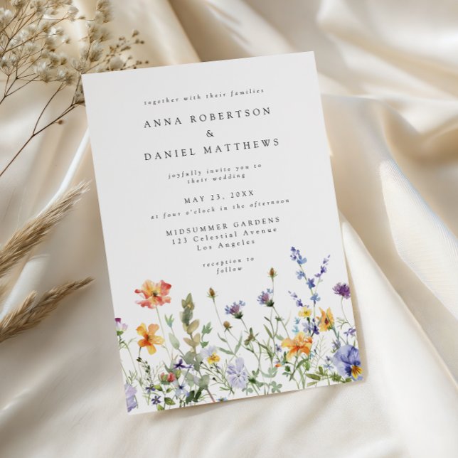 Convite de Casamento de Jardim de Flores Silvestre (Criador carregado)