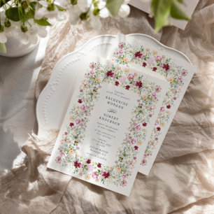 Convite de Casamento de Jardim de Primavera Luxuos