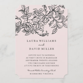 Convite De Casamento De Jardim De Rosa Floral Rosa
