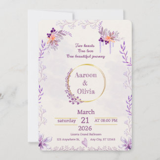 Convite de Casamento de Jardim Íntimo Editável