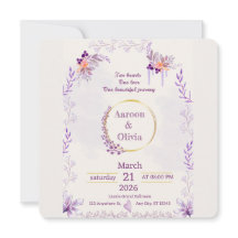Convite de Casamento de Jardim Íntimo Editável