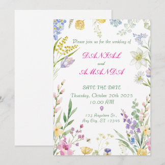 Convite de Casamento de Jardim Romântico | Flor Pa