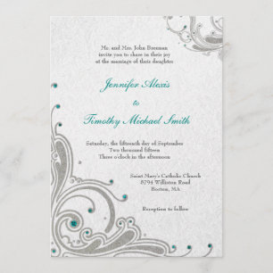 convite de casamento de joias aqua