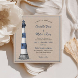 Convite de Casamento de Kraft, Farol Branco Azul