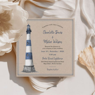 Convite de Casamento de Kraft, Farol Branco Azul