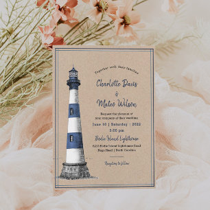Convite de Casamento de Kraft, Farol Branco Azul