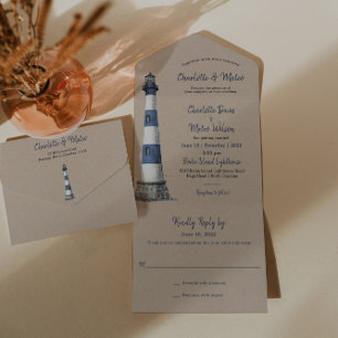 Convite de Casamento de Kraft, Farol Branco Azul