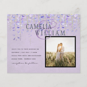 Convite de casamento de Lace PHOT (Modern Purple W