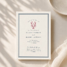 Convite de Casamento de Lagosta Preppy da Nova Ing