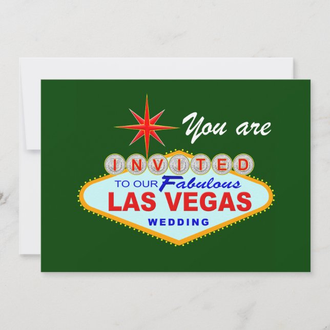 Convite de Casamento de Las Vegas VERDE (Frente)