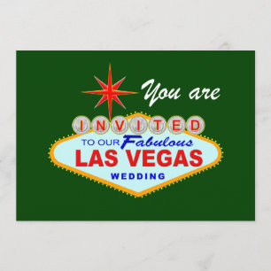 Convite de Casamento de Las Vegas VERDE