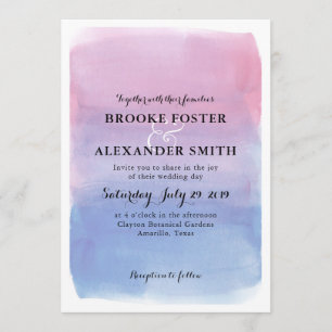 Convite De Casamento De Lavagem Por Aquarela
