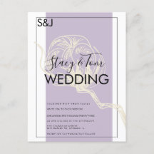 Convite De Casamento De Lavandas De Algodão Botâni
