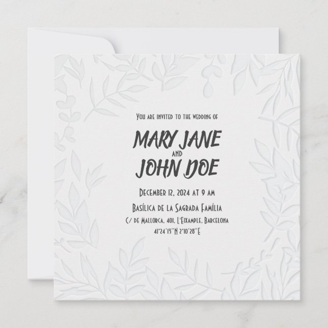 Convite De Casamento De Leavespress (Frente)