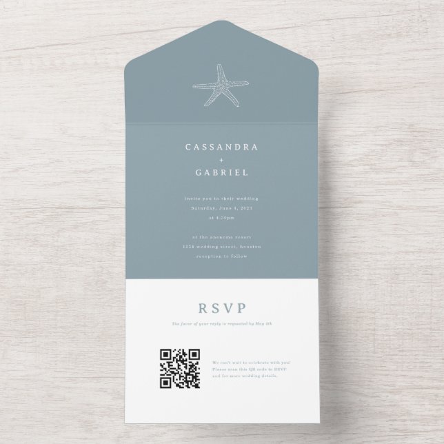 Convite de Casamento de Lihue com RSVP de Código Q (Interno)