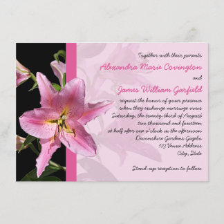 Convite de Casamento de Lily Stargazer Rosa 2