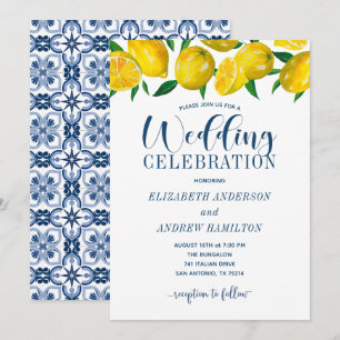 Convite de Casamento de Limão Italiano com Azulejo