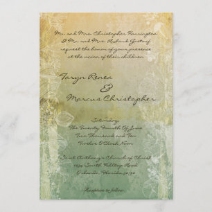 Convite De Casamento De Linen Vintage Floral Vinta