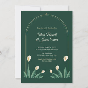 Convite de Casamento de Lírio Cala Art Nouveau Esm