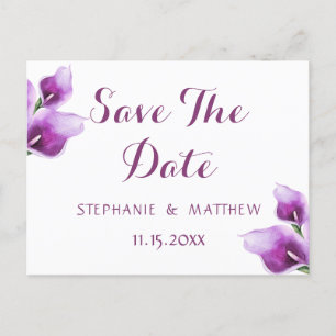 Convite de Casamento de Lírio Calla Floral Roxo